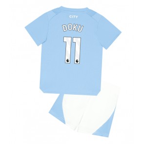 Manchester City Jeremy Doku #11 Dětské Domácí dres komplet 2023-24 Krátký Rukáv (+ trenýrky)